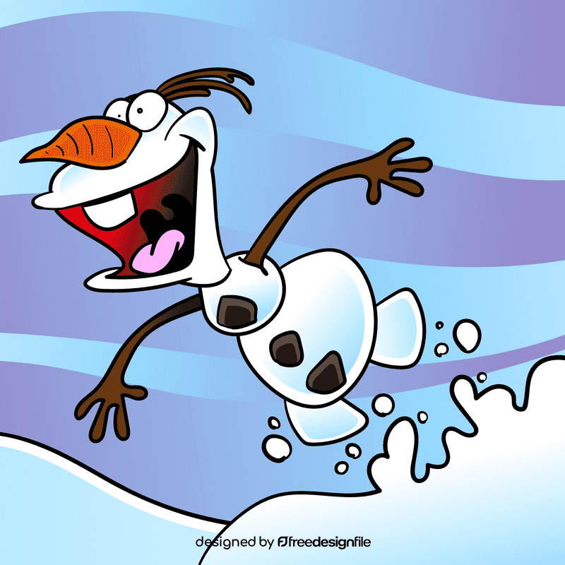 Olaf Frozen Jumping cartoon vector