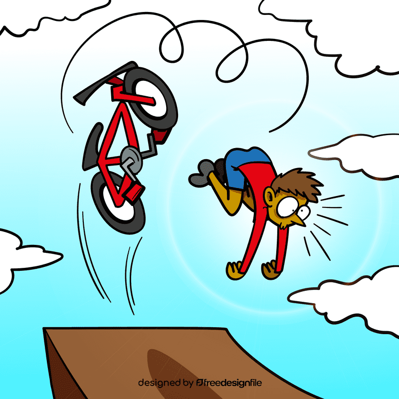 Ride a bike fail cartoon vector