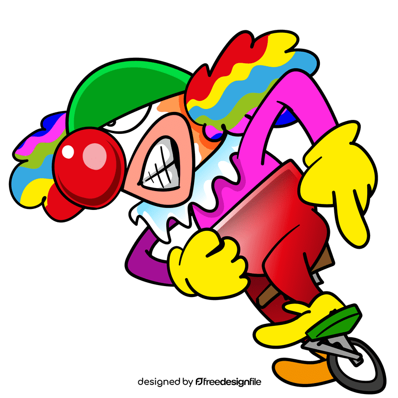 Ride a bike Extreme clown cartoon clipart