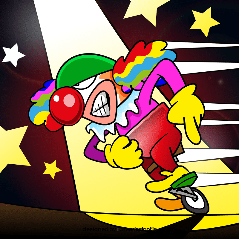 Ride a bike Extreme clown cartoon vector