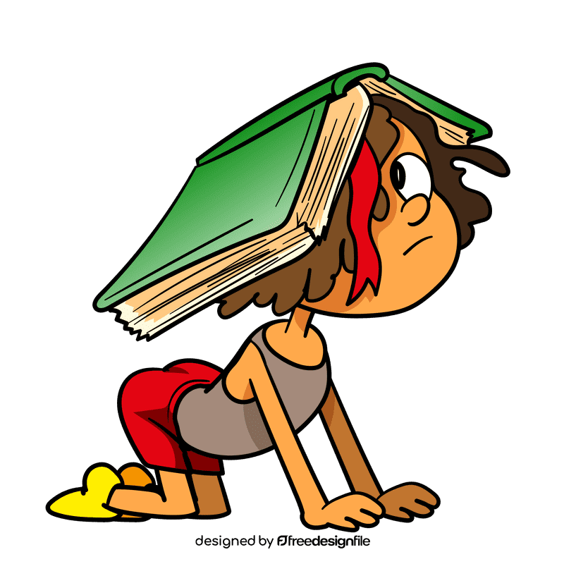 Kids reading to wrong way cartoon clipart