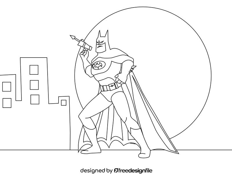 Batman Dark Knight black and white vector