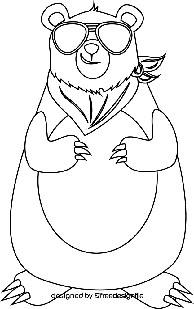 Black Bear black and white clipart