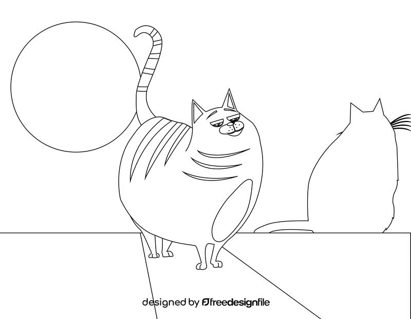 Secret Life of Pets Chloe cat black and white vector