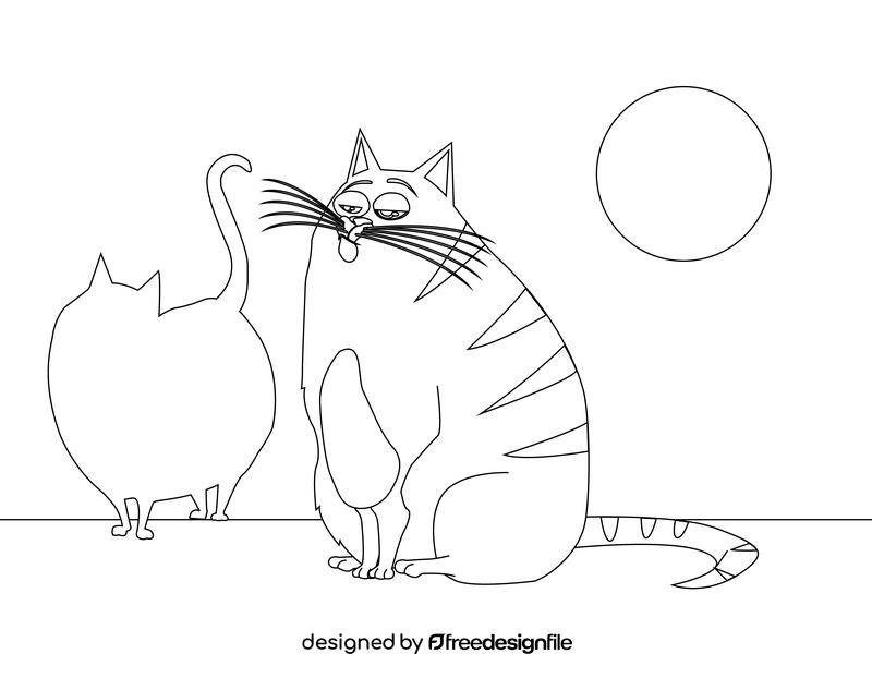 Secret Life of Pets Chloe cat sitting black and white vector