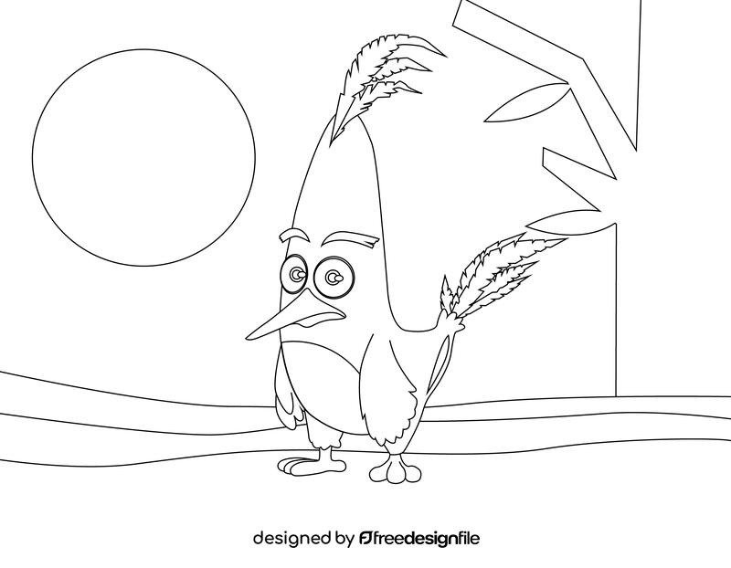 Angry Birds Chunk black and white vector