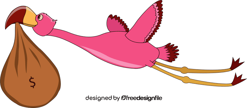 Flamingo with Money clipart