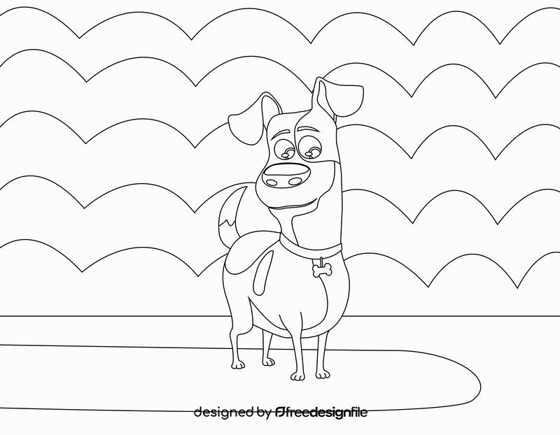 The Secret Life of Pets Max dog black and white vector