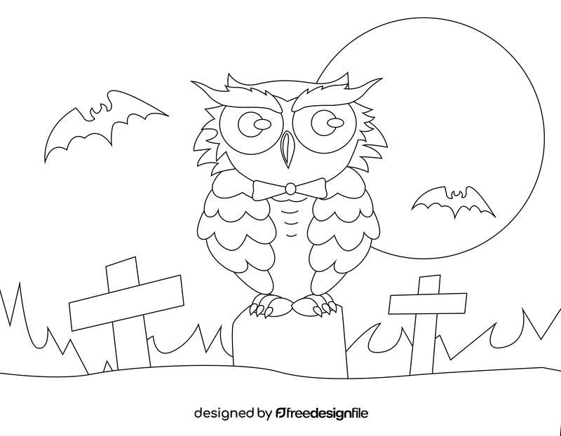 Funny Owl black and white vector