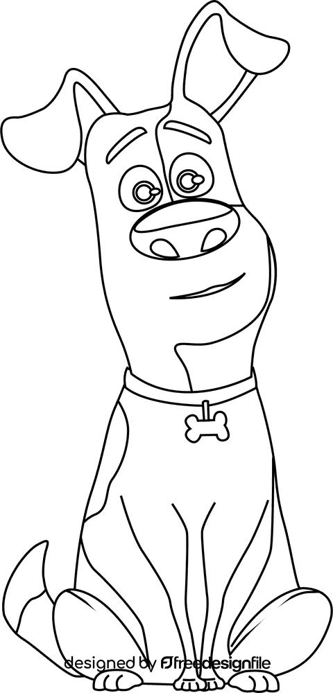 The Secret Life of Pets Max dog black and white clipart