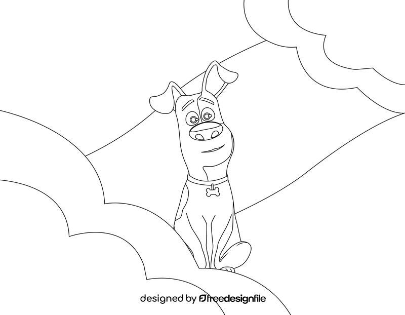 The Secret Life of Pets Max dog black and white vector