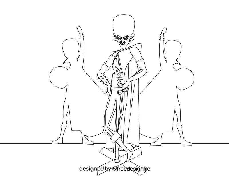 Megamind black and white vector