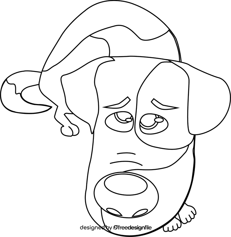 The Secret Life of Pets Max dog black and white clipart