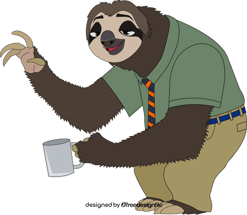 Sloth of Zoothopia clipart