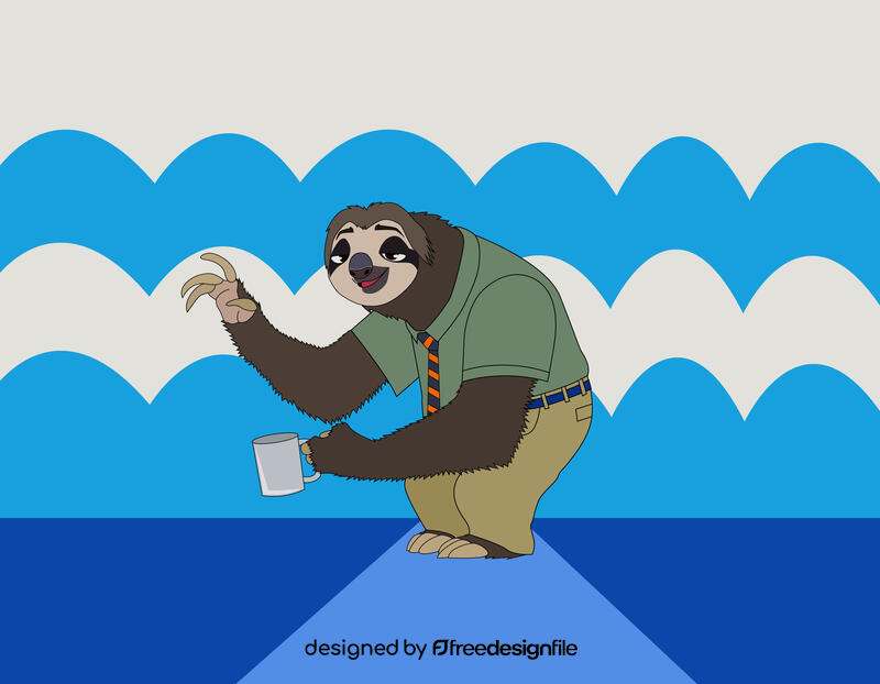 Sloth of Zoothopia vector