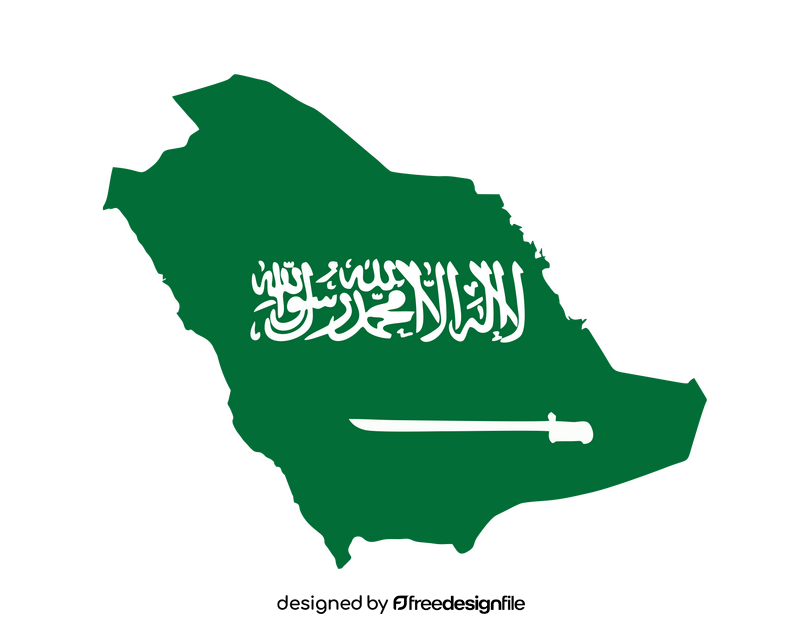 Saudi Arabia flag map clipart free download