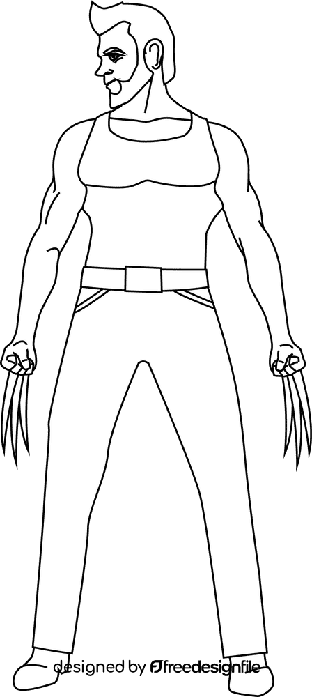 Wolverine black and white clipart