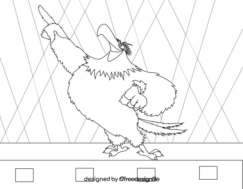 Angry Birds Mighty Eagle black and white vector