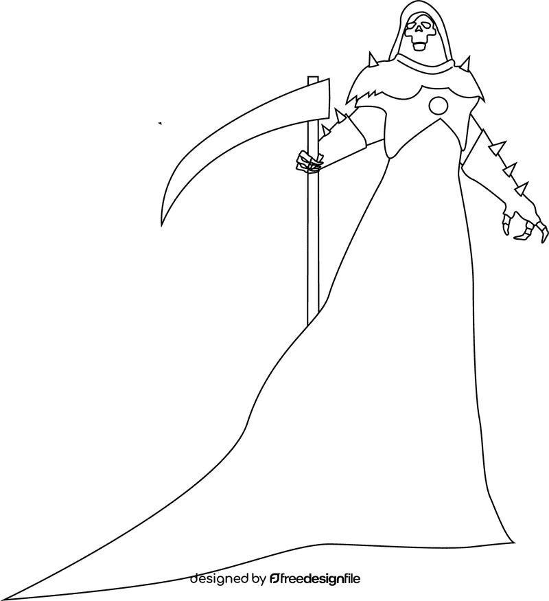 Angel of death black and white clipart