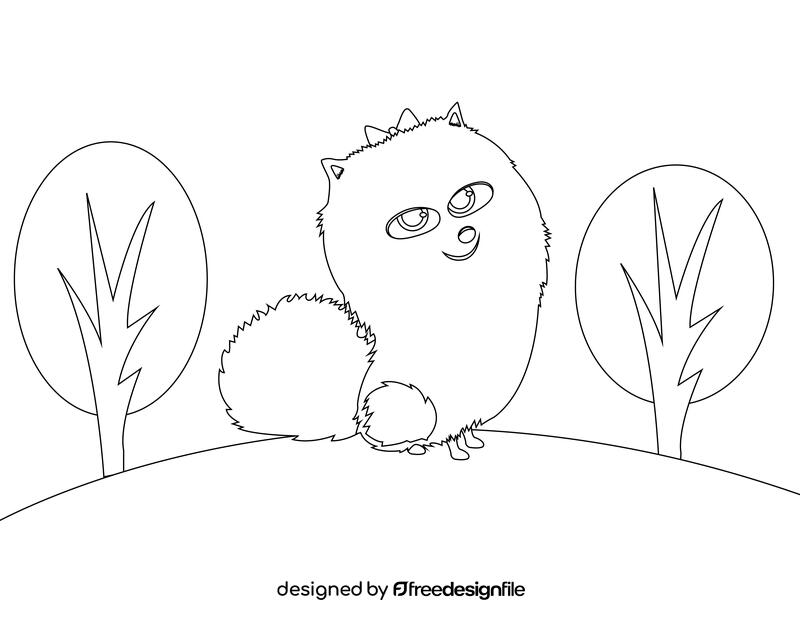 The Secret Life of Pets, Gidget black and white vector