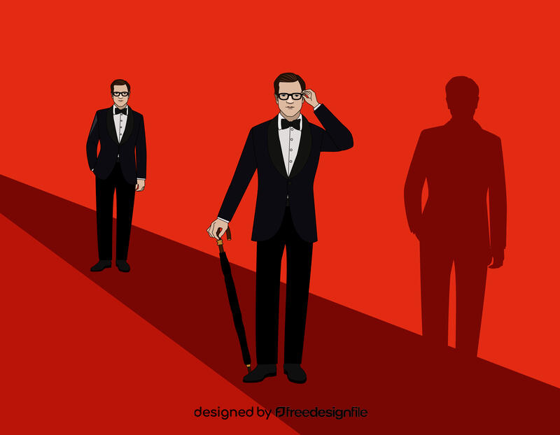 Kingsman with Umbrela vector