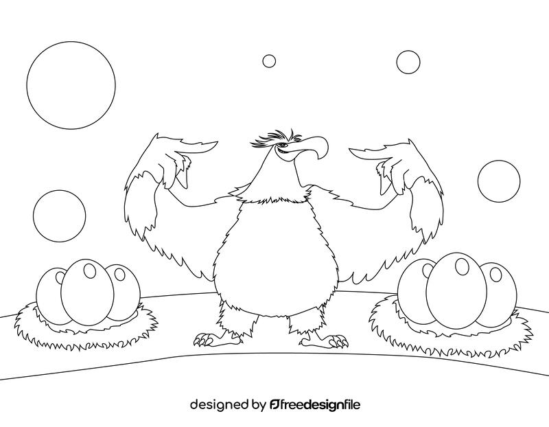 Mighty Eagle, Angry birds black and white vector