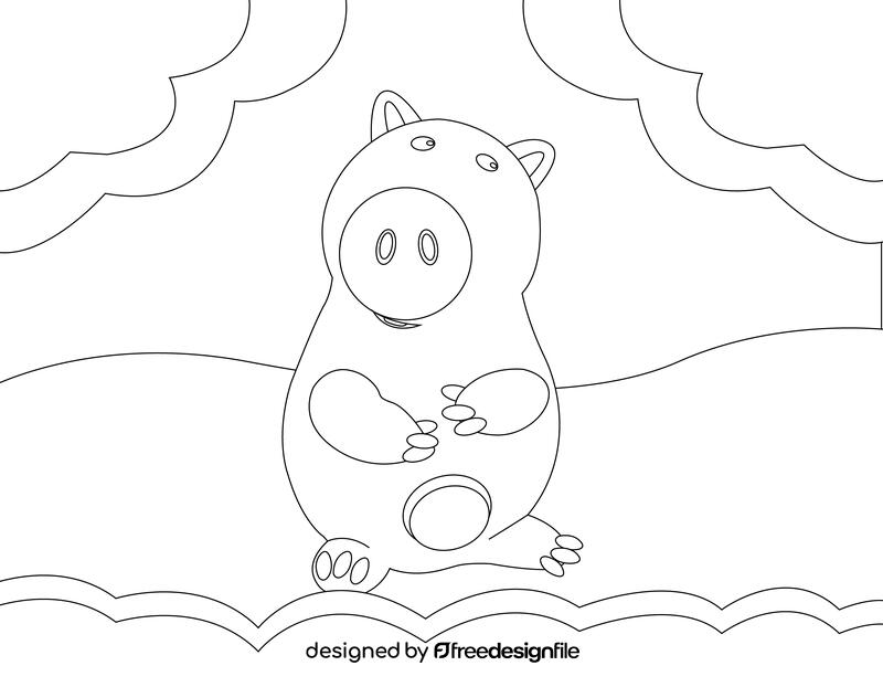 Pig Toy story black and white vector