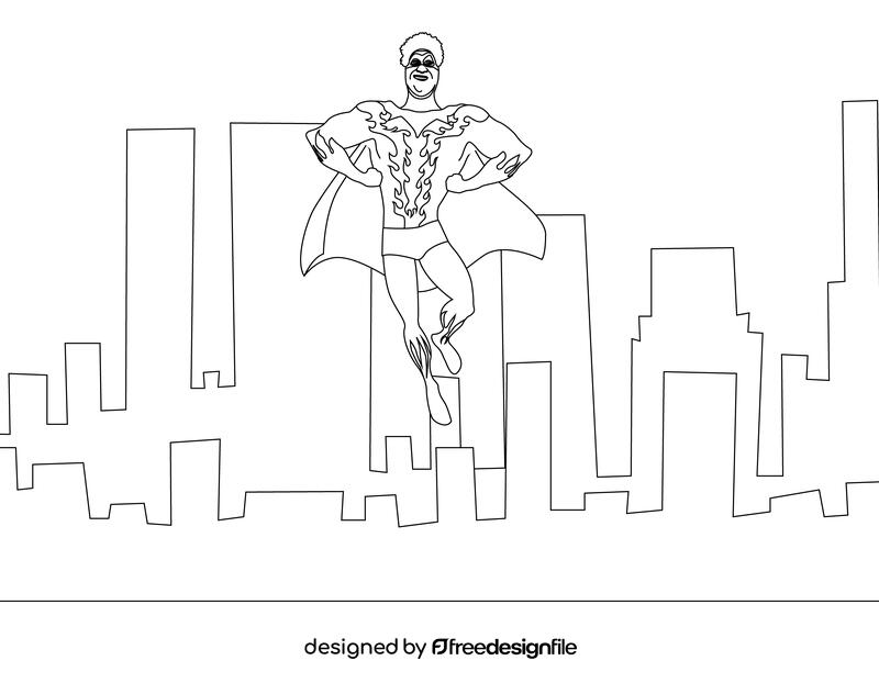 Tighten superhero black and white vector