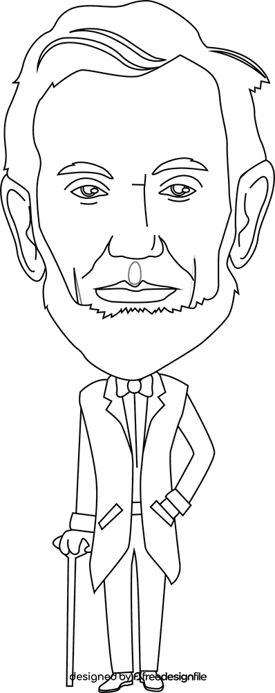 Abraham lincoln cartoon black and white clipart