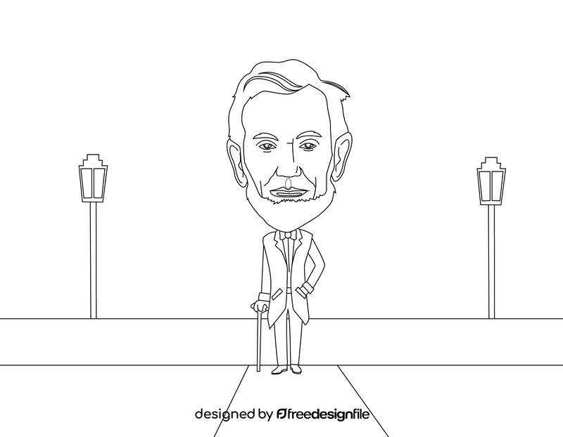 Abraham lincoln cartoon black and white vector