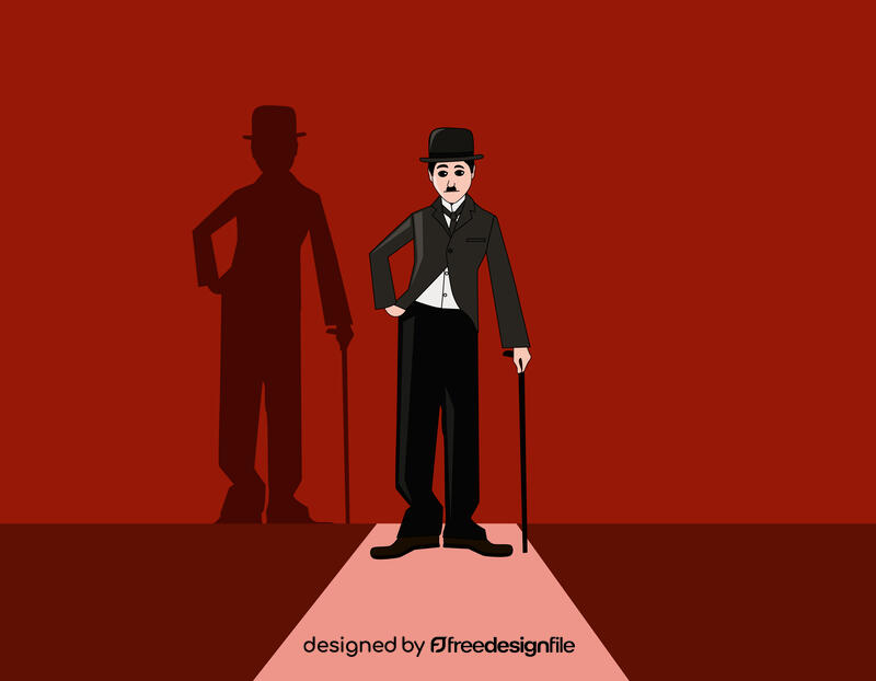 Charlie Chaplin cartoon vector