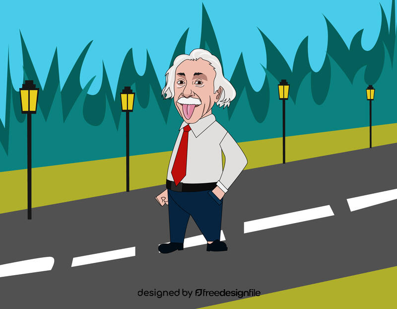 Einstein cartoon vector