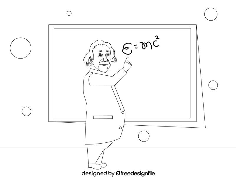 Einstein Funny black and white vector