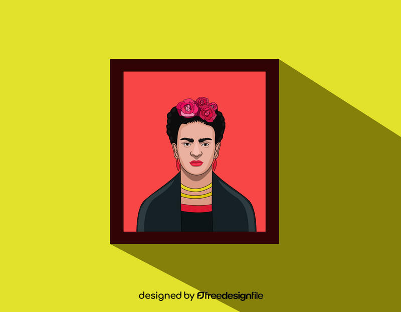 Frida Kahlo cartoon vector