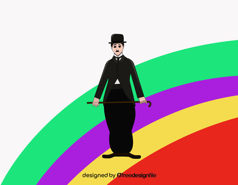 Funny Charlie Chaplin cartoon vector