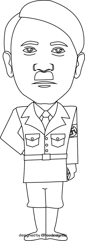 Adolf Hitler cartoon black and white clipart