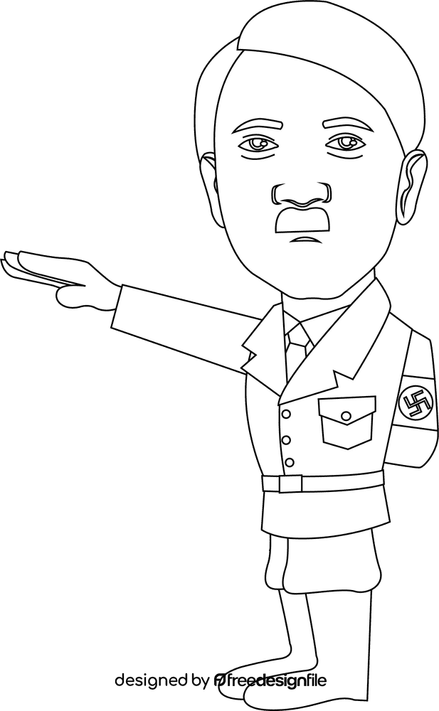 Adolf Hitler Cartoon black and white clipart