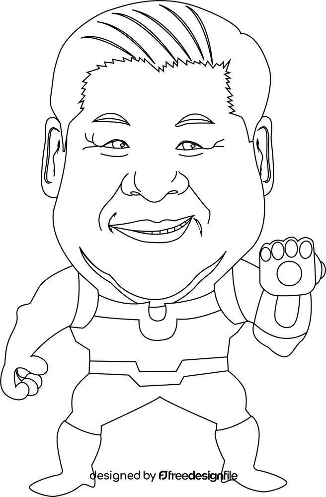 Xi Jinping The villain cartoon black and white clipart