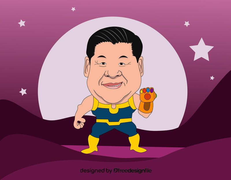 Xi Jinping The villain cartoon vector