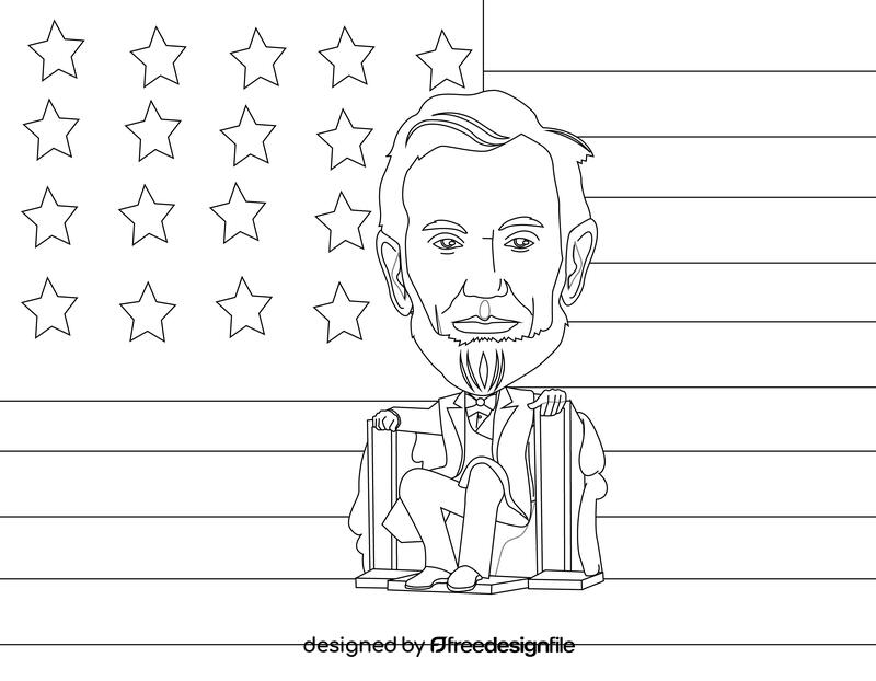 Abraham lincoln cartoon black and white vector