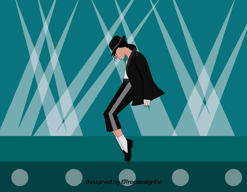 Micheal Jackson Moonwalk cartoon vector