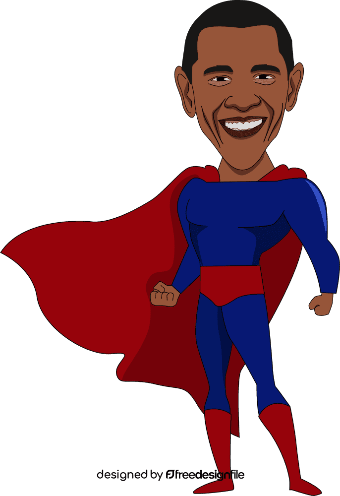 Barack obama superhero Cartoon clipart