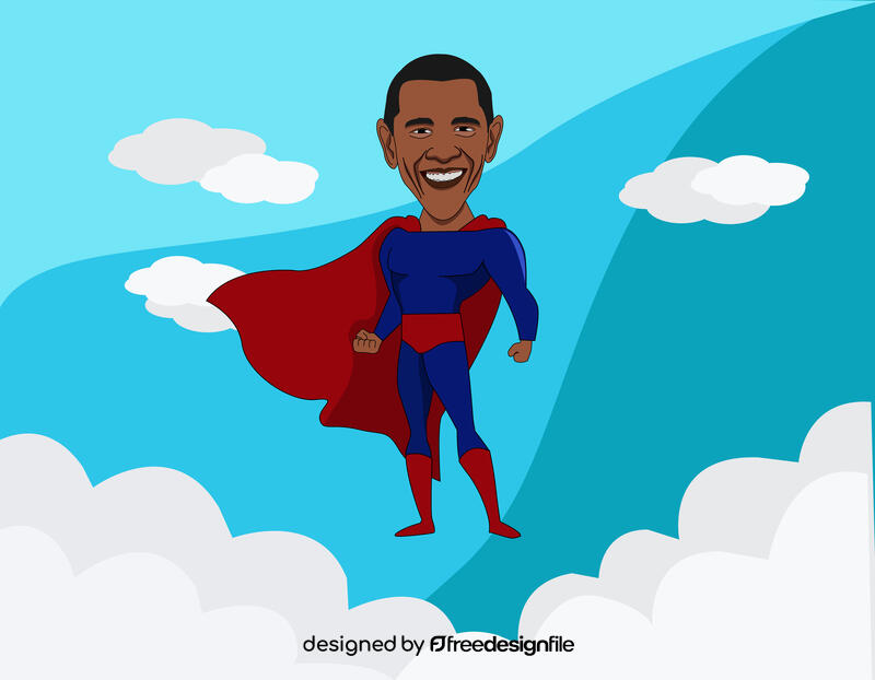 Barack obama superhero Cartoon vector