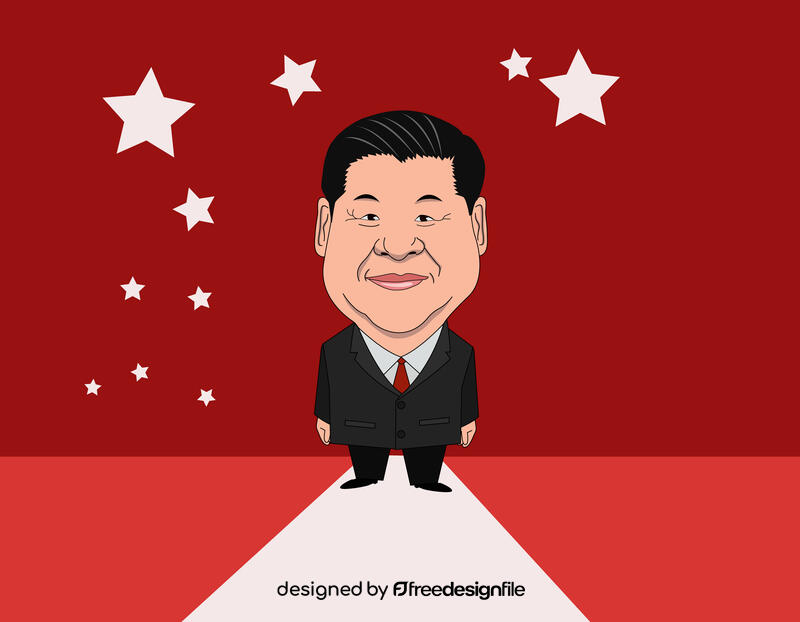 Xi Jinping cartoon vector