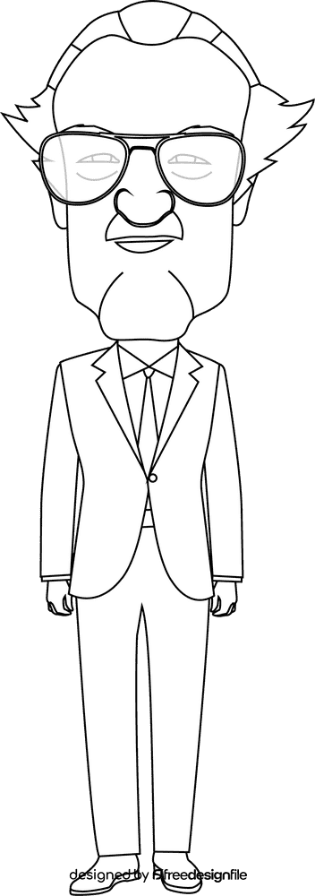 Stan Lee Funny cartoon black and white clipart