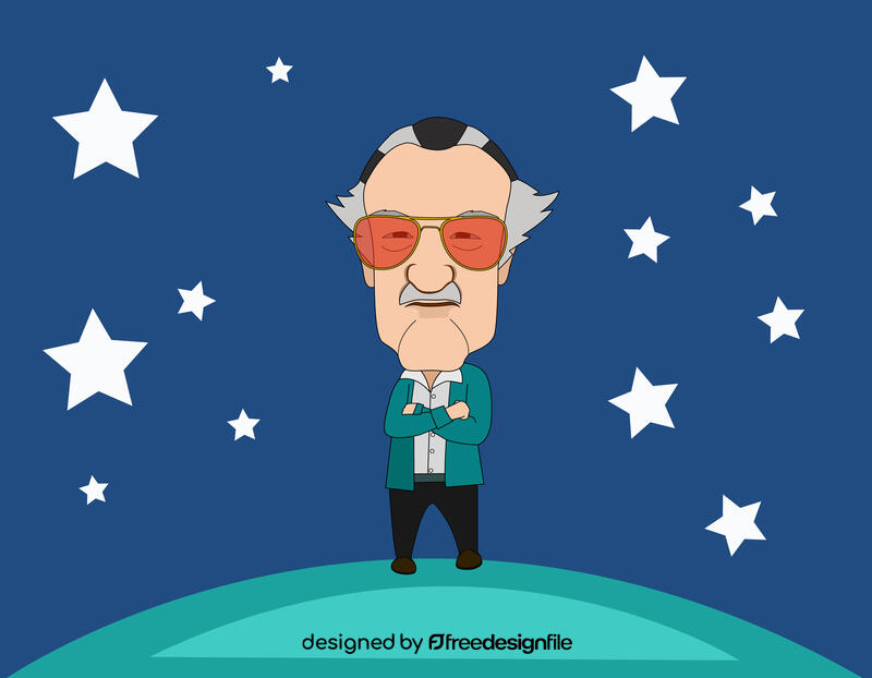 Stan Lee cartoon vector