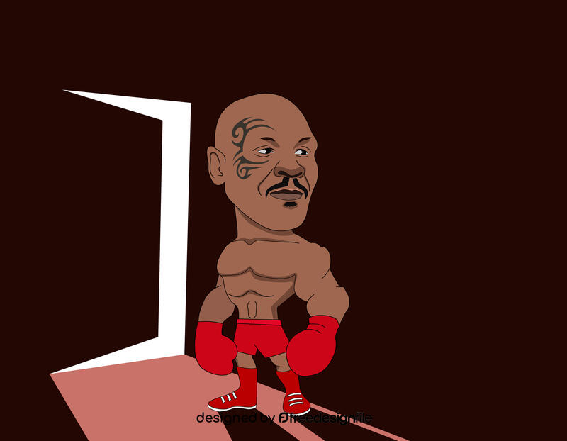 Mike Tyson Superhero cartoon vector