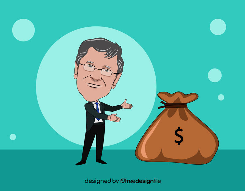 Bill Gates Cartoon vector