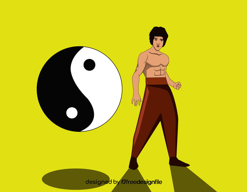 Bruce Lee in action vector