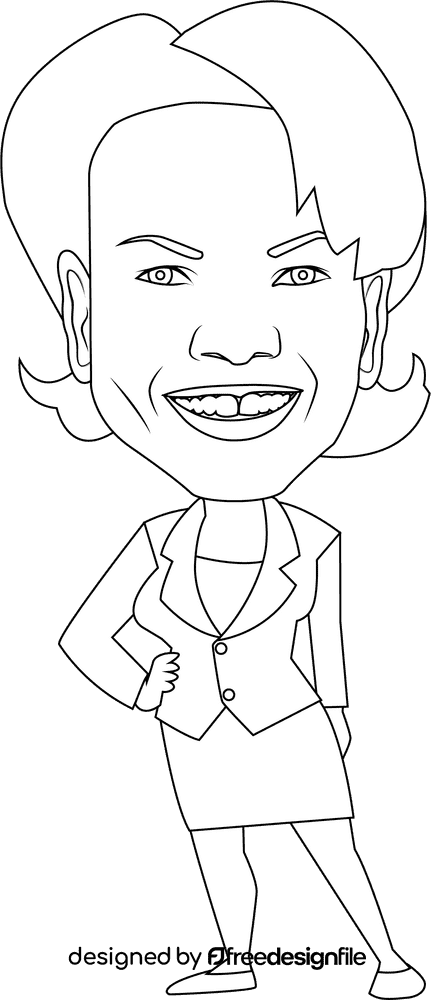 Condoleezza Rice black and white clipart